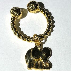 Lilly Pulitzer Gold tone Elephant Key Ring two Available screw type closure New